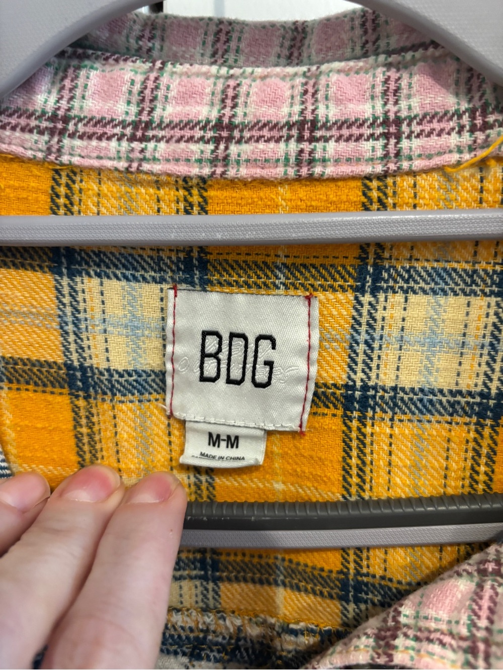 BDG Patchwork Plaid Oversized Button-Down Shirt. Size M - Picture 3 of 7